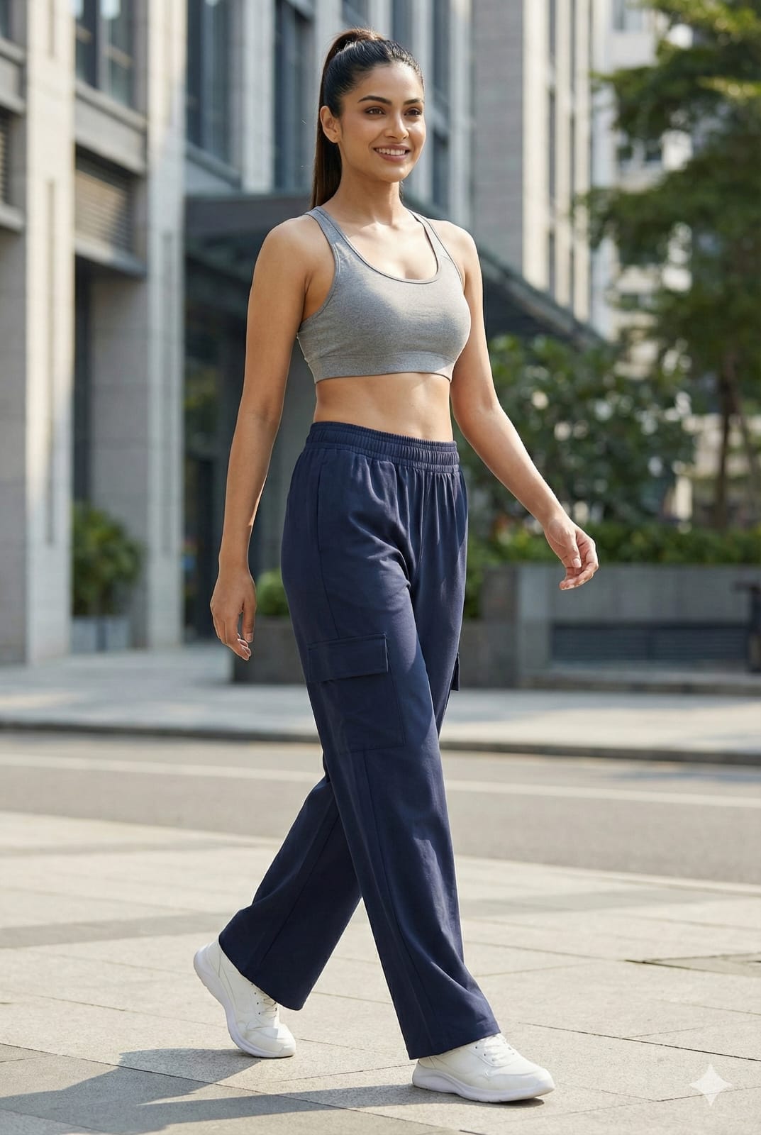 Women Straight Fit Cargo Track Pants